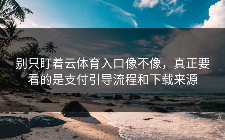 别只盯着云体育入口像不像,真正要看的是支付引导流程和下载来源 别只盯着云体育入口像不像,真正要看的是支付引导流程和下载来源